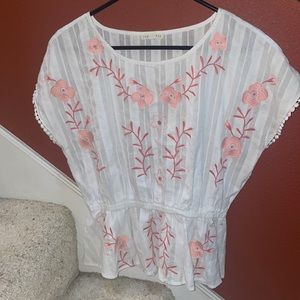 Coral & White dress shirt